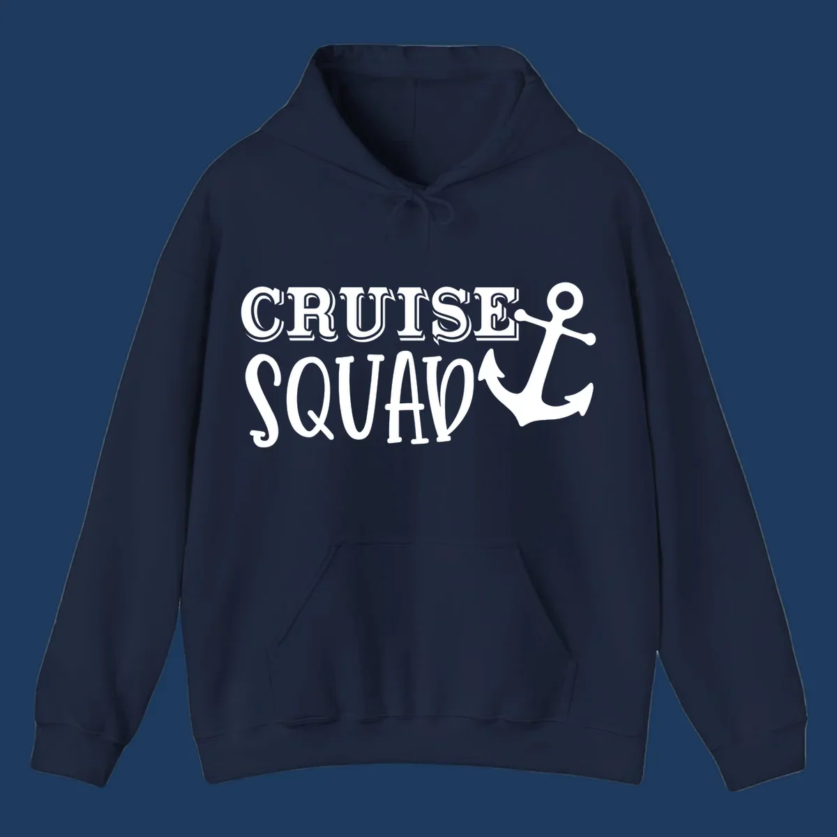 White text reading 'CRUISE'S SQUAD' with anchor symbol on gray background, nautical crew design