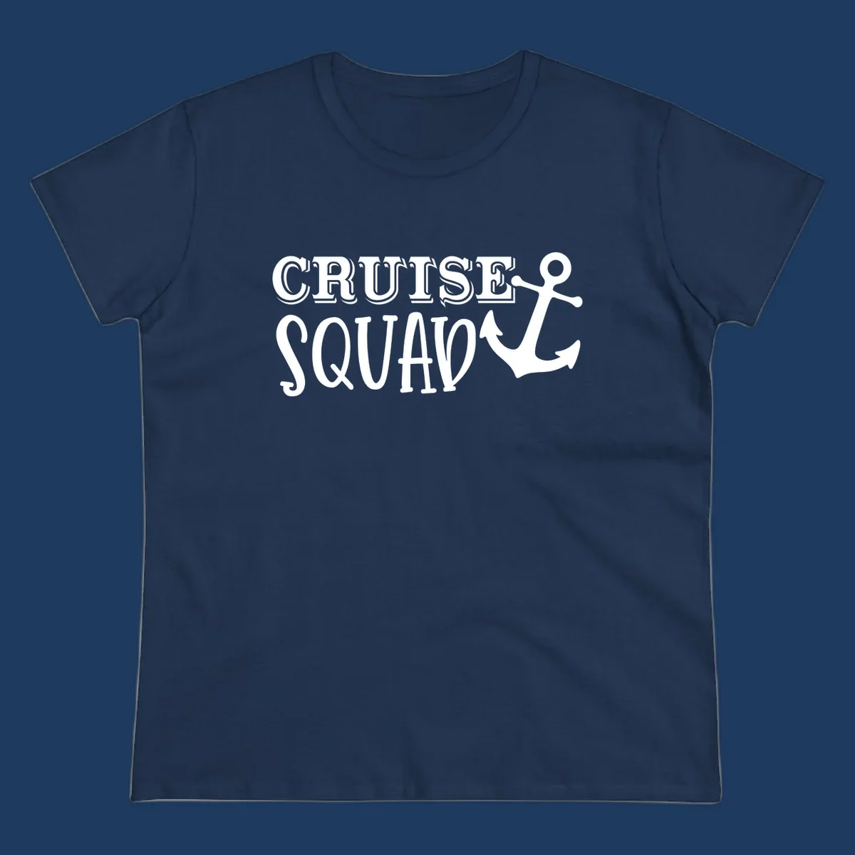 White text reading 'CRUISE'S SQUAD' with anchor symbol on gray background, nautical crew design