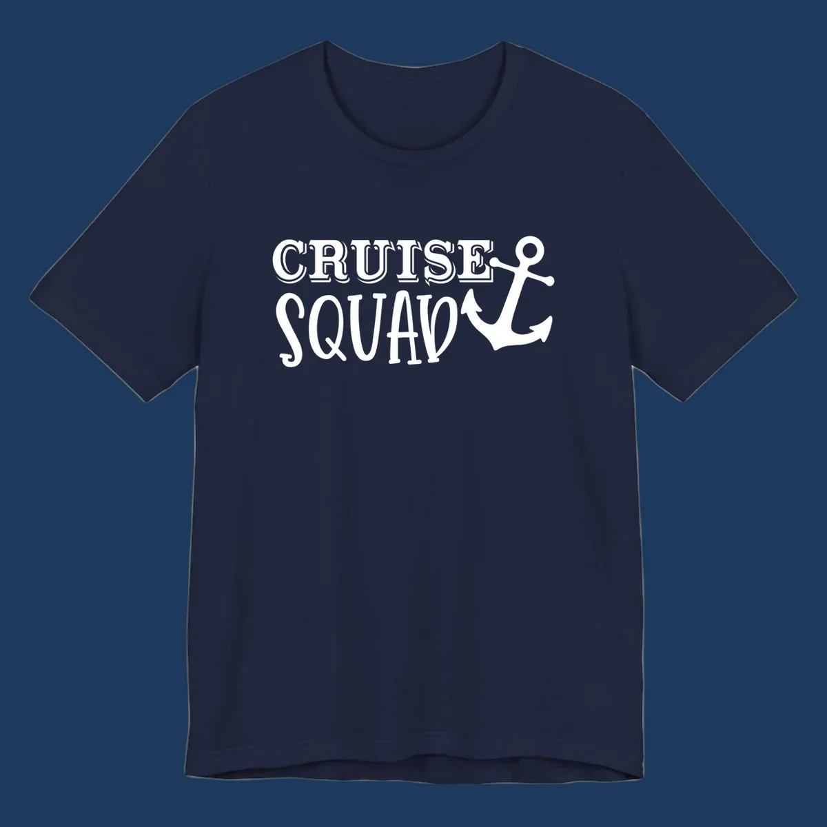 White text reading 'CRUISE'S SQUAD' with anchor symbol on gray background, nautical crew design