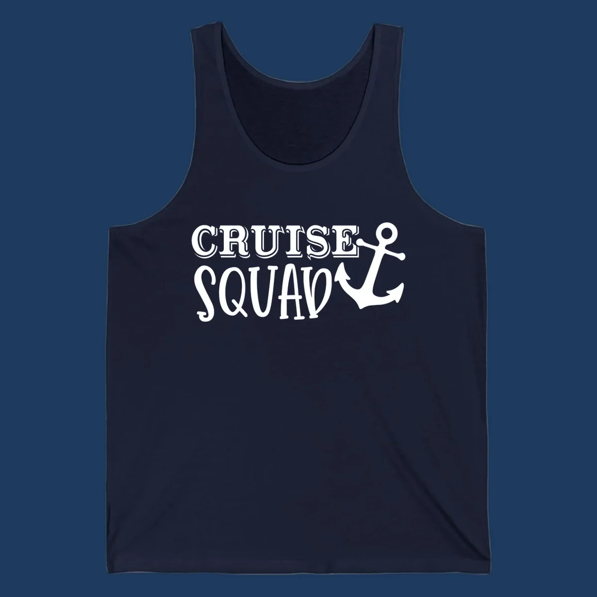 White text reading 'CRUISE'S SQUAD' with anchor symbol on gray background, nautical crew design