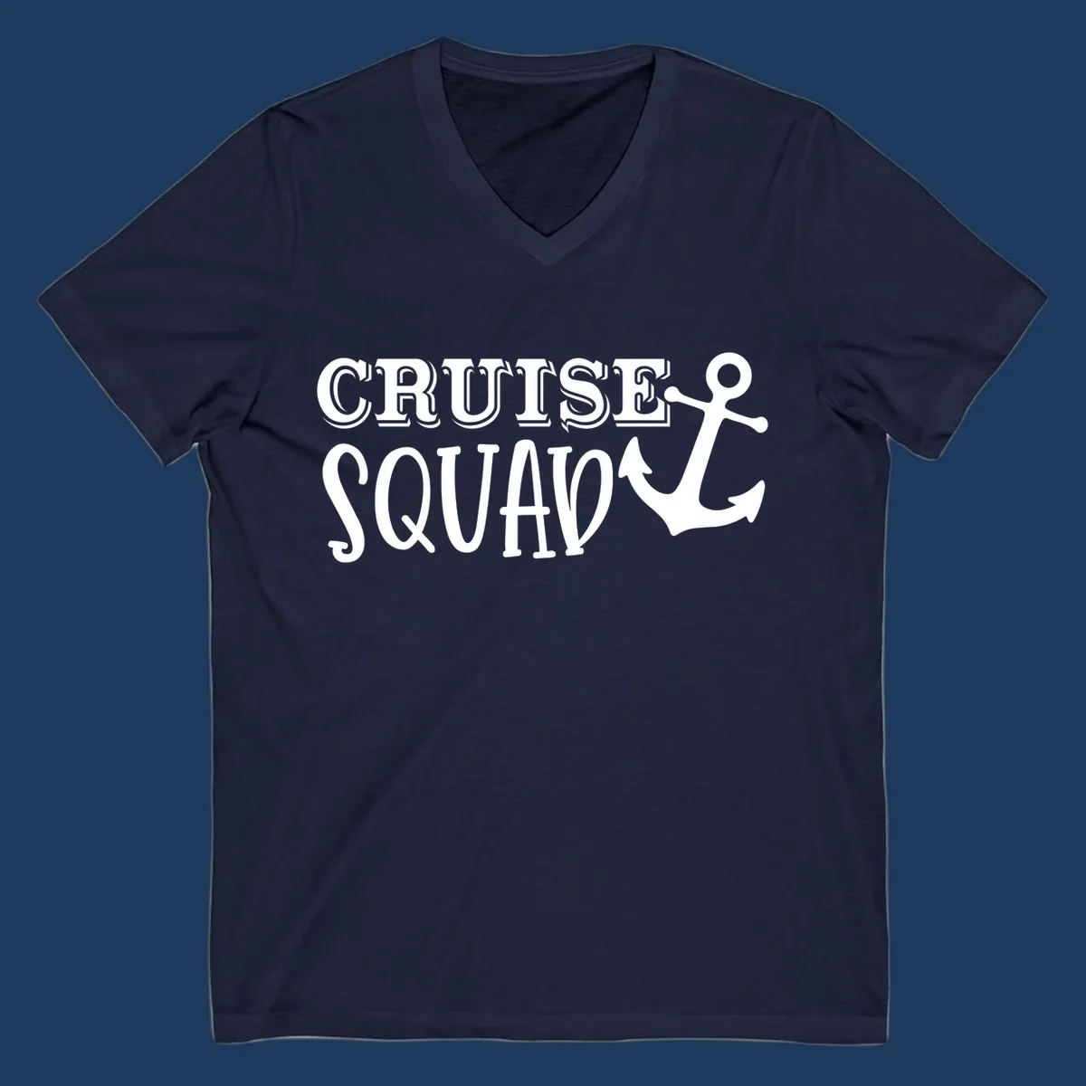 White text reading 'CRUISE'S SQUAD' with anchor symbol on gray background, nautical crew design