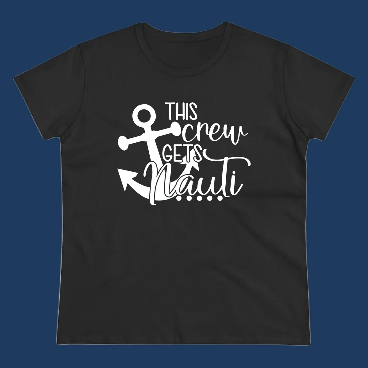 White anchor with 'This Crew Gets Lit' text in bold and script lettering on gray background