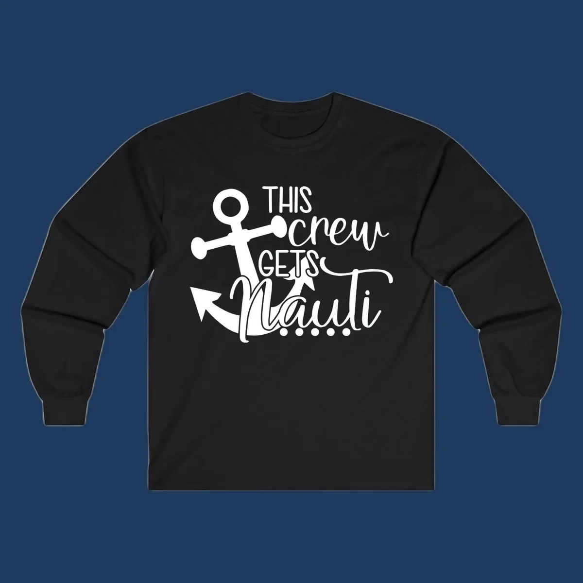 White anchor with 'This Crew Gets Lit' text in bold and script lettering on gray background