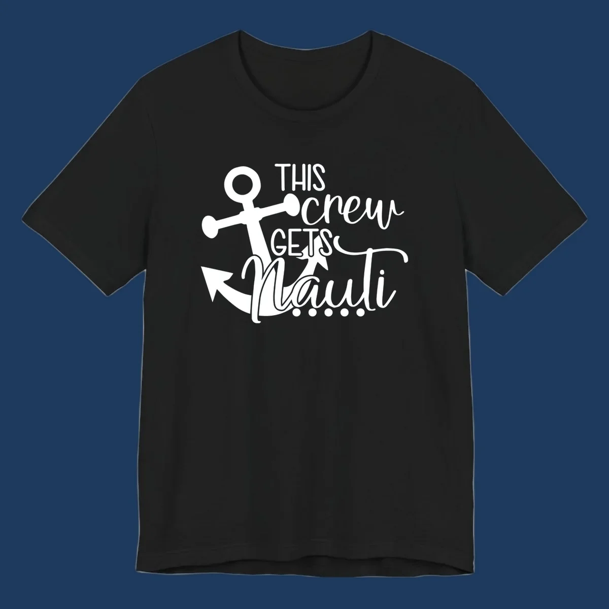 White anchor with 'This Crew Gets Lit' text in bold and script lettering on gray background