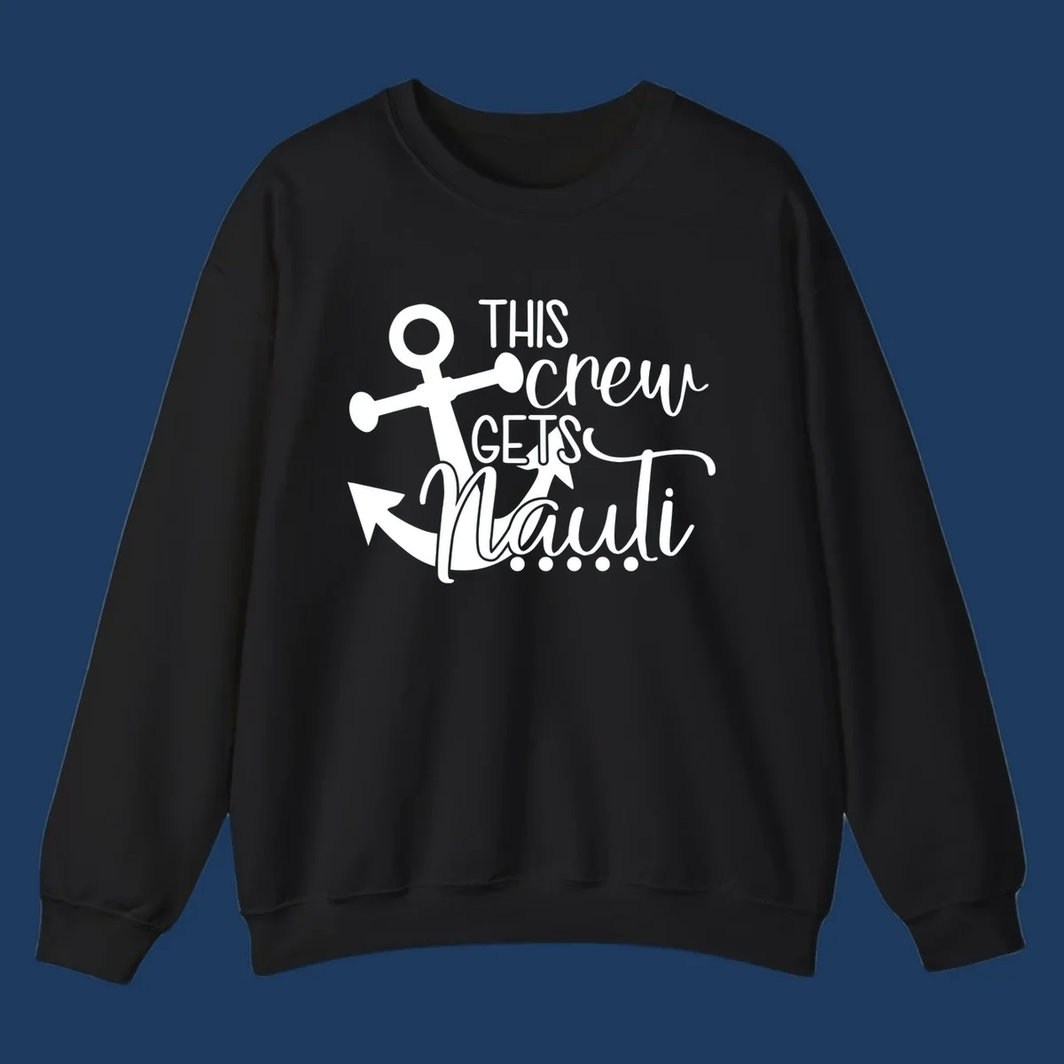 White anchor with 'This Crew Gets Lit' text in bold and script lettering on gray background