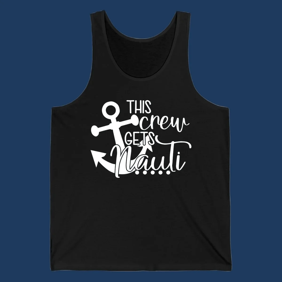 White anchor with 'This Crew Gets Lit' text in bold and script lettering on gray background