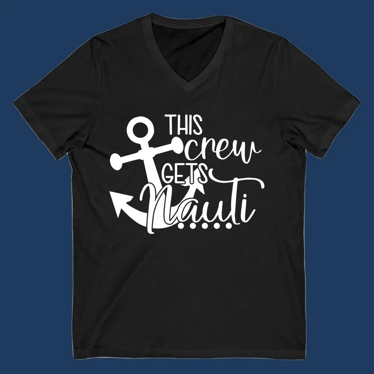 White anchor with 'This Crew Gets Lit' text in bold and script lettering on gray background