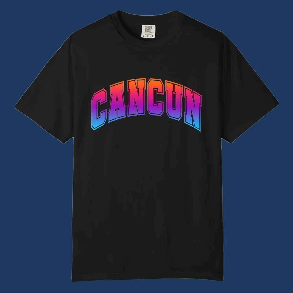 Neon arcade-style 'CRUISE' text with vibrant gradient from orange to cyan blue, 3D perspective lettering effect