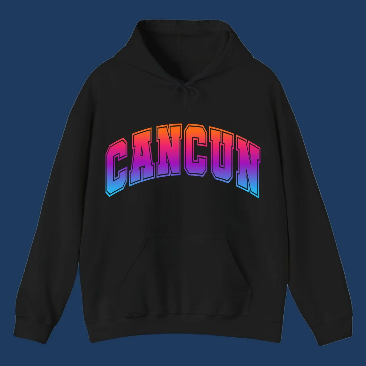 Neon arcade-style 'CRUISE' text with vibrant gradient from orange to cyan blue, 3D perspective lettering effect