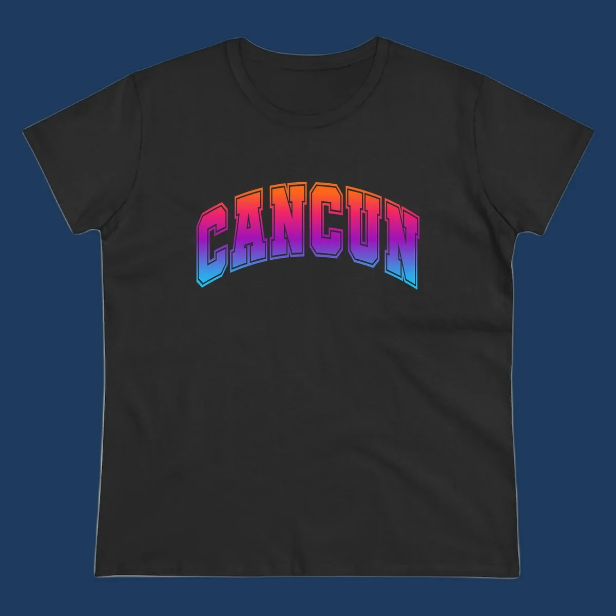Neon arcade-style 'CRUISE' text with vibrant gradient from orange to cyan blue, 3D perspective lettering effect