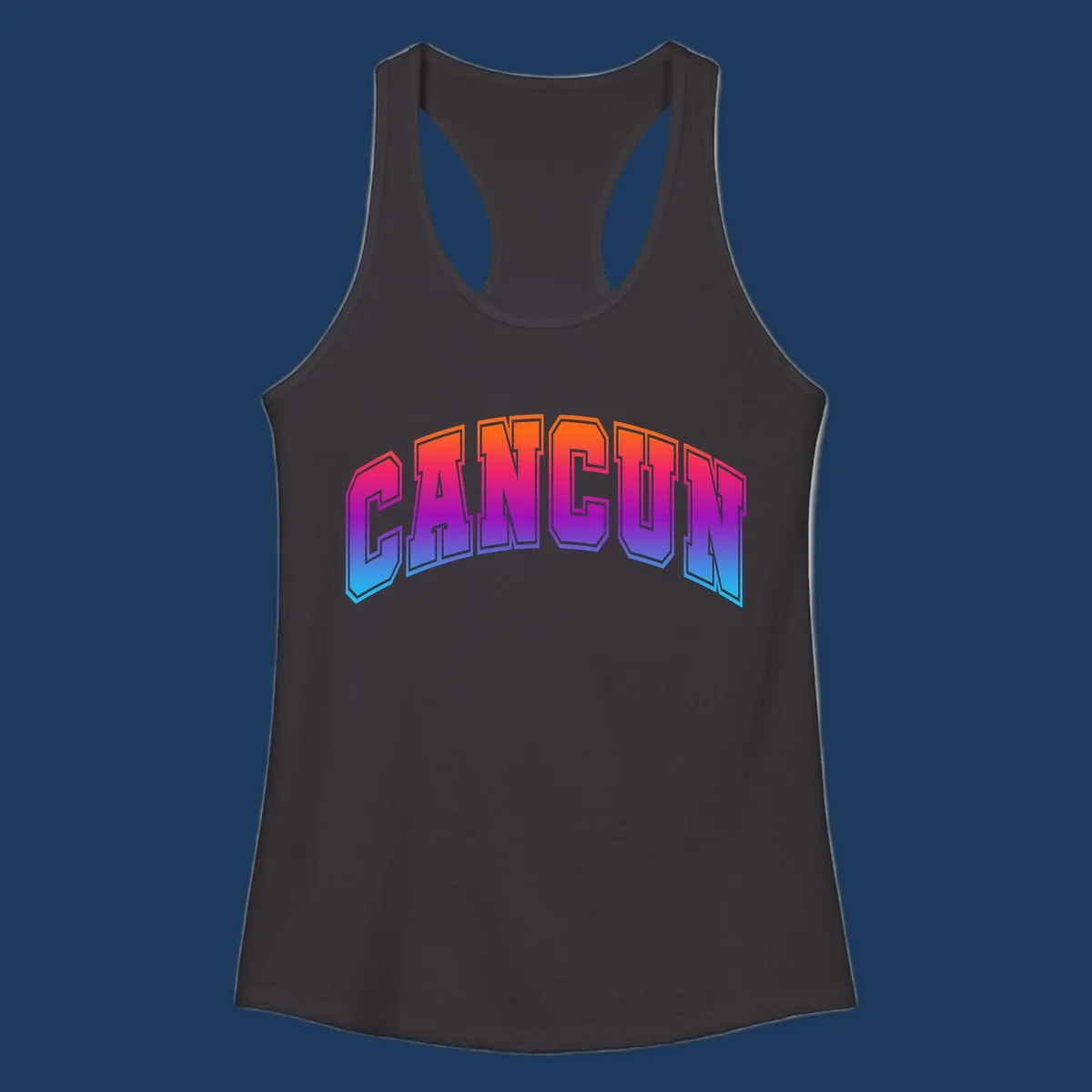 Neon arcade-style 'CRUISE' text with vibrant gradient from orange to cyan blue, 3D perspective lettering effect