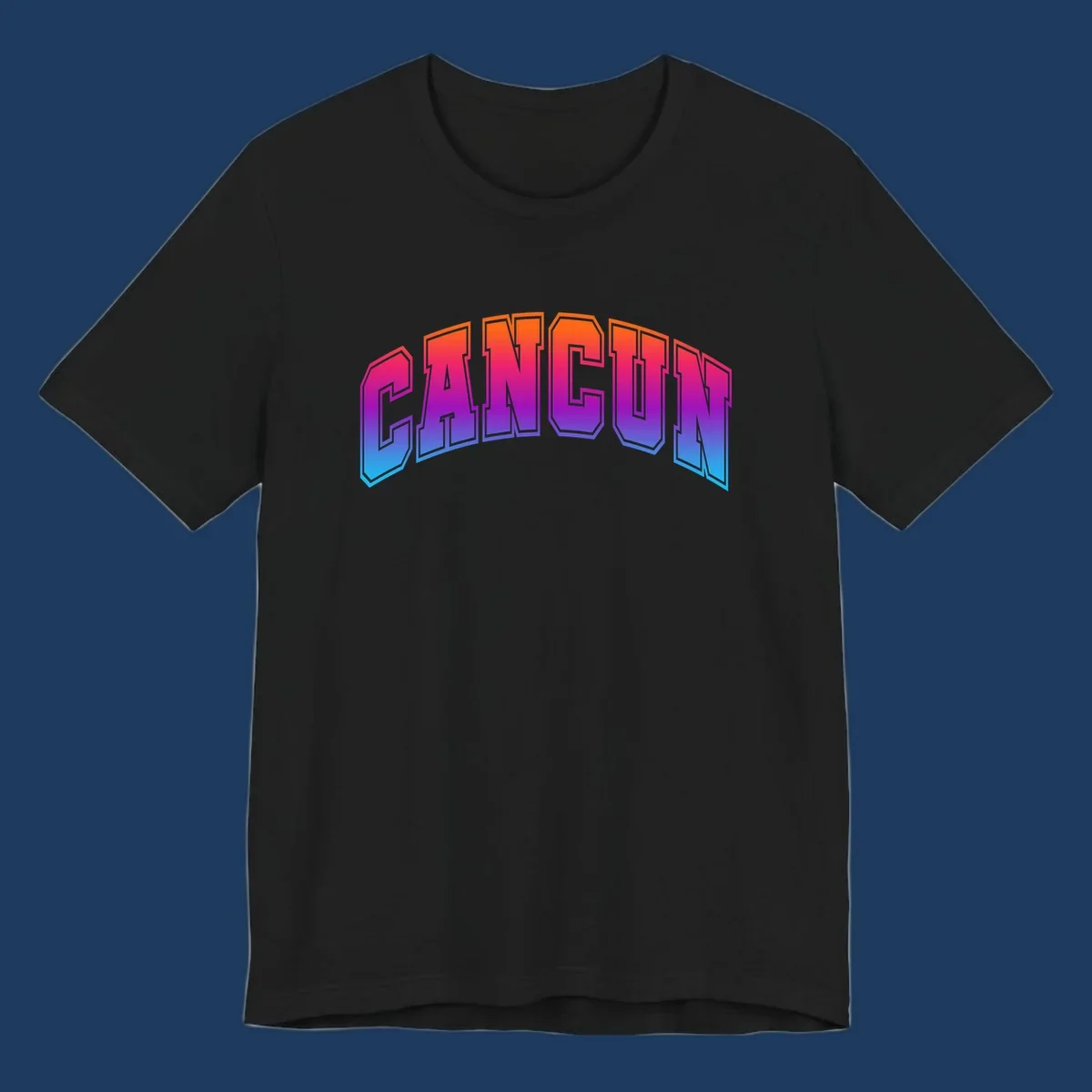 Neon arcade-style 'CRUISE' text with vibrant gradient from orange to cyan blue, 3D perspective lettering effect
