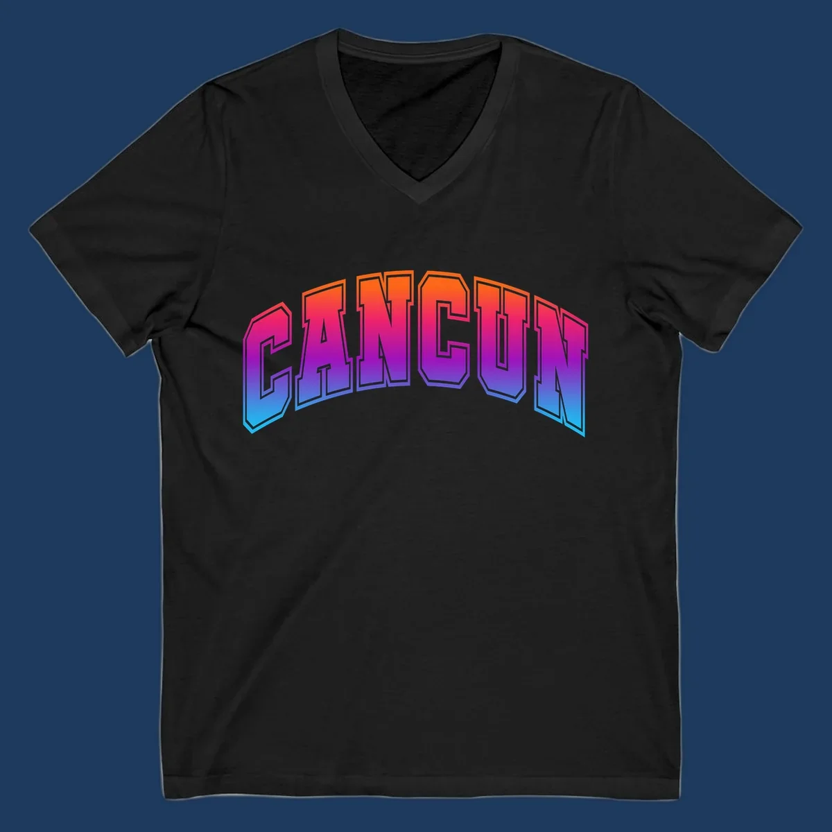 Neon arcade-style 'CRUISE' text with vibrant gradient from orange to cyan blue, 3D perspective lettering effect