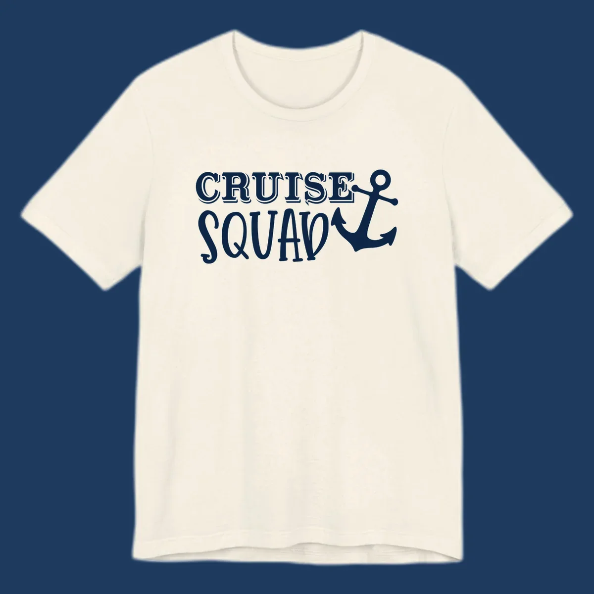 White outlined text reading 'CRUISE SQUAD' with a large anchor symbol on gray background