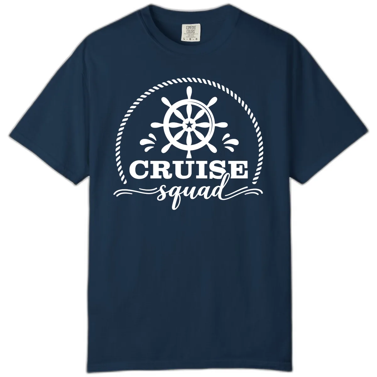 Cruise Squad Nautical Wheel Comfort Color in True Navy