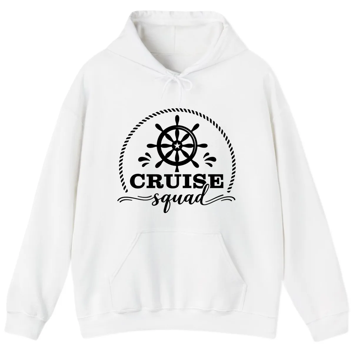 Cruise Squad Nautical Wheel Hoodie in White