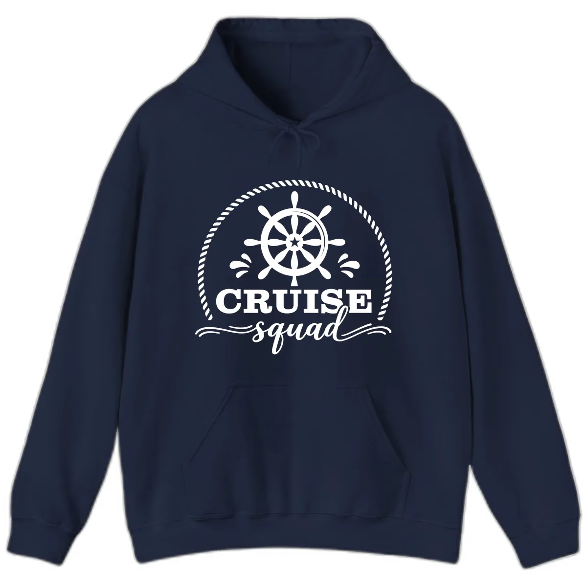 Cruise Squad Nautical Wheel Hoodie in Navy