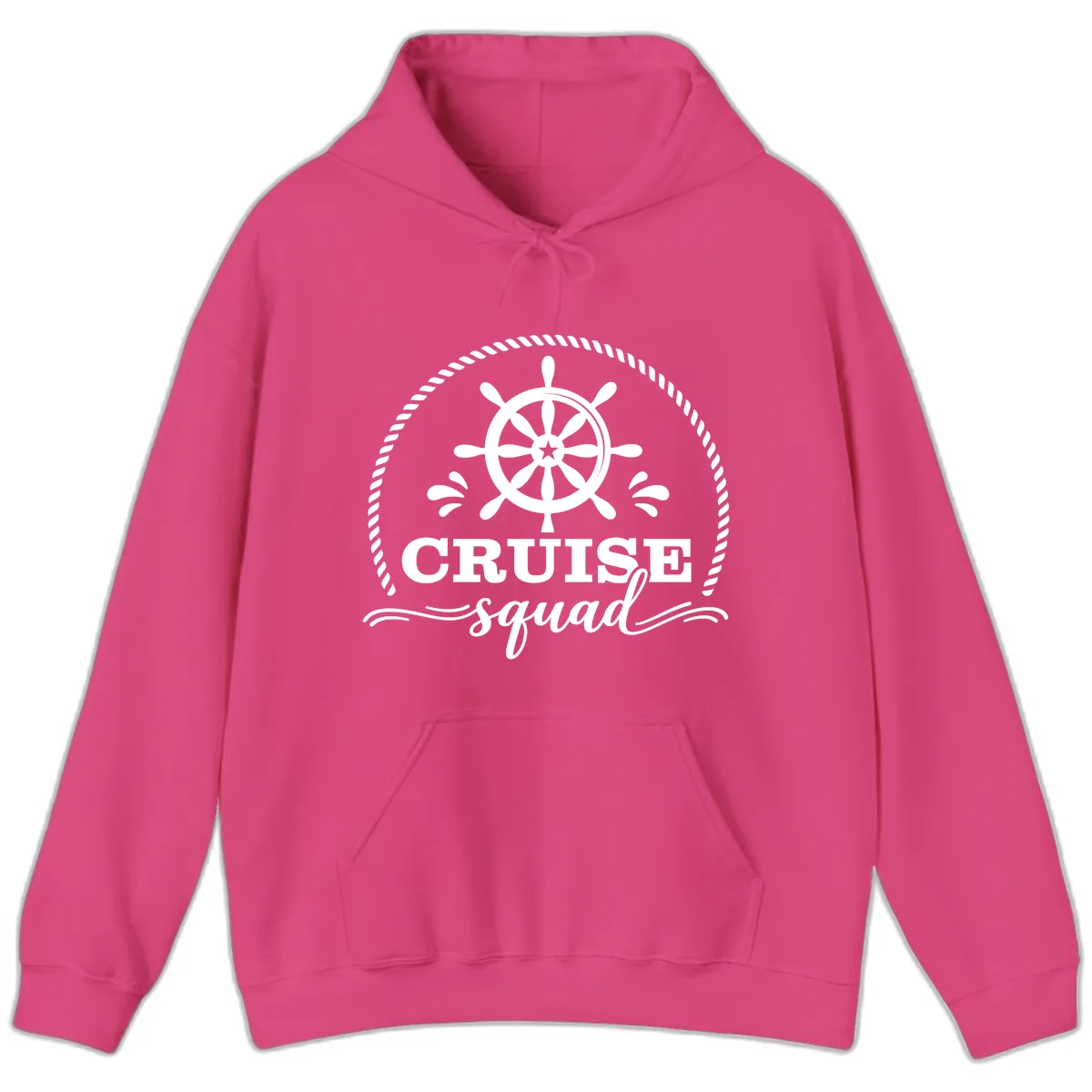 Cruise Squad Nautical Wheel Hoodie in Heliconia
