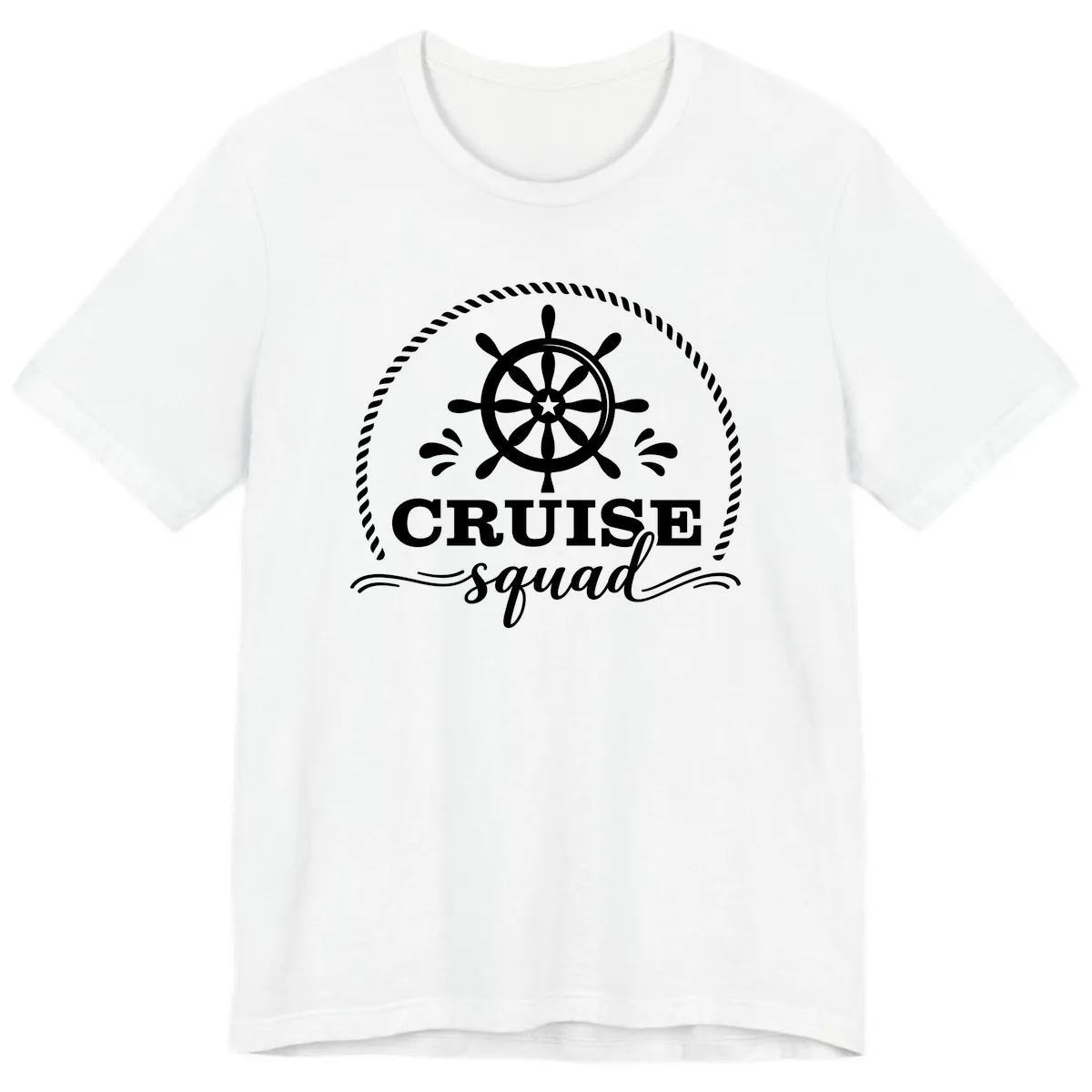 Cruise Squad Nautical Wheel Premium T-Shirt in White