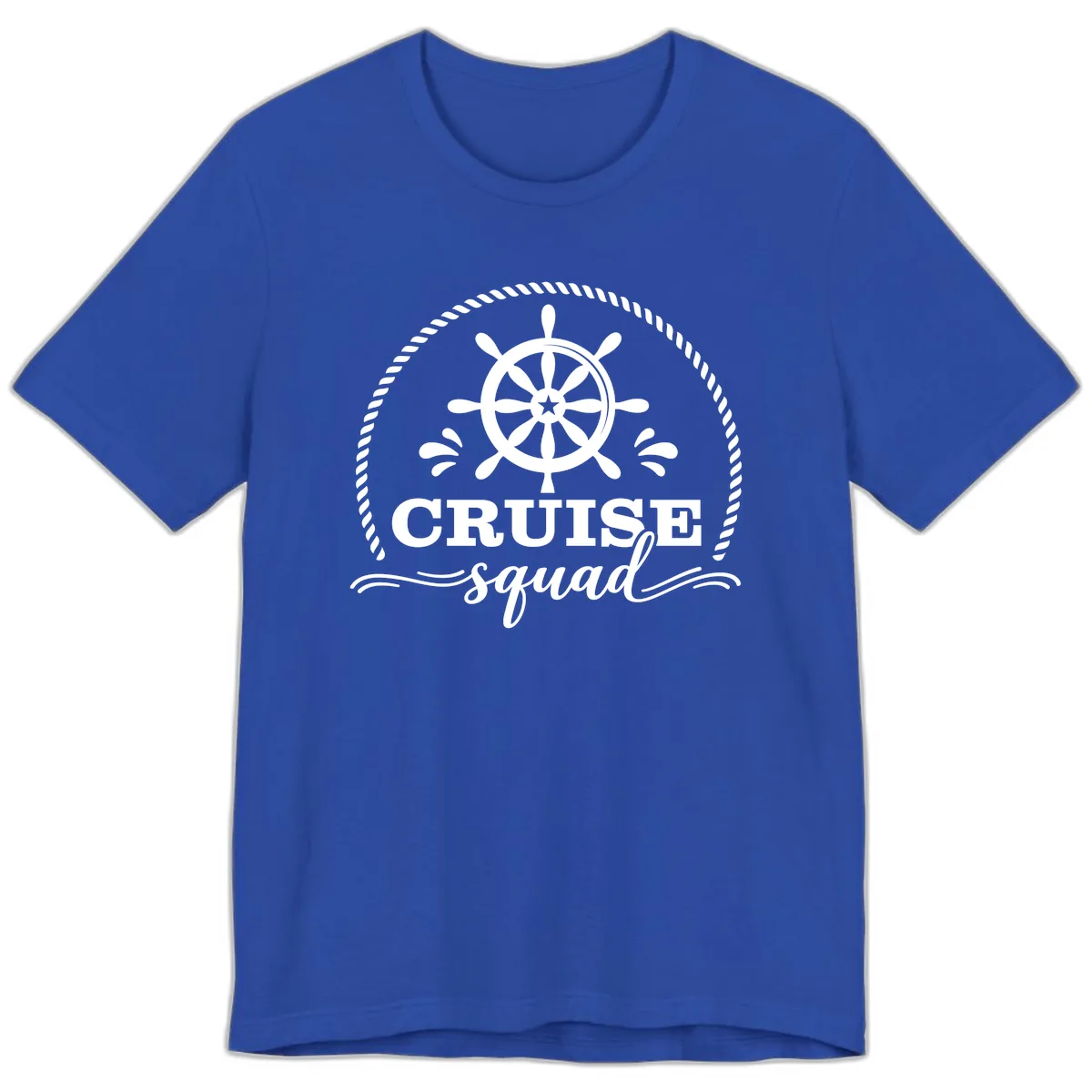Cruise Squad Nautical Wheel Premium T-Shirt in True Royal