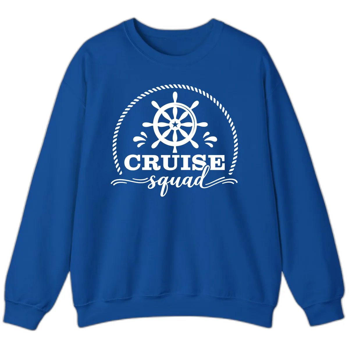 Cruise Squad Nautical Wheel Sweatshirt in Royal