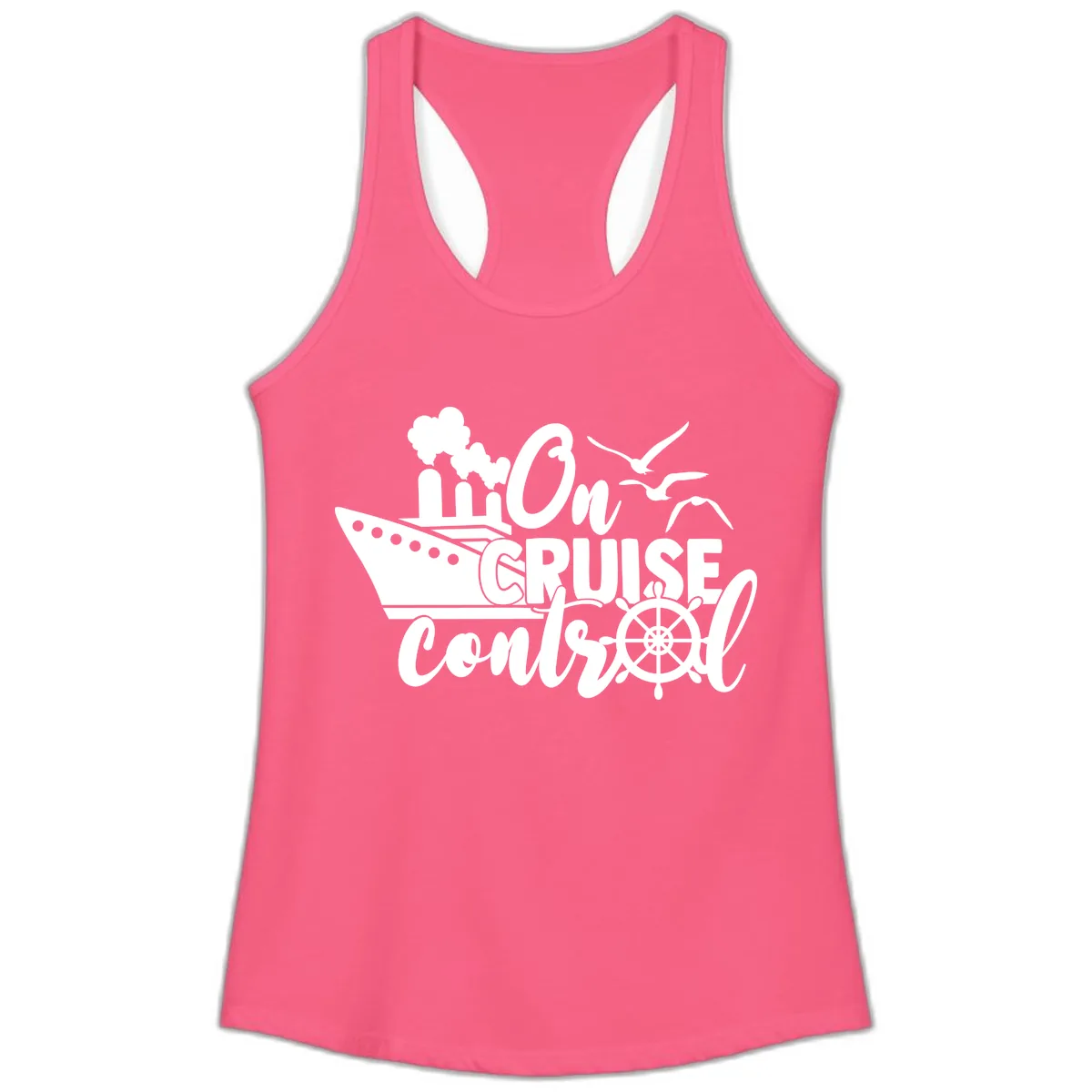 On Cruise Control Ladies Tank in Solid Hot Pink