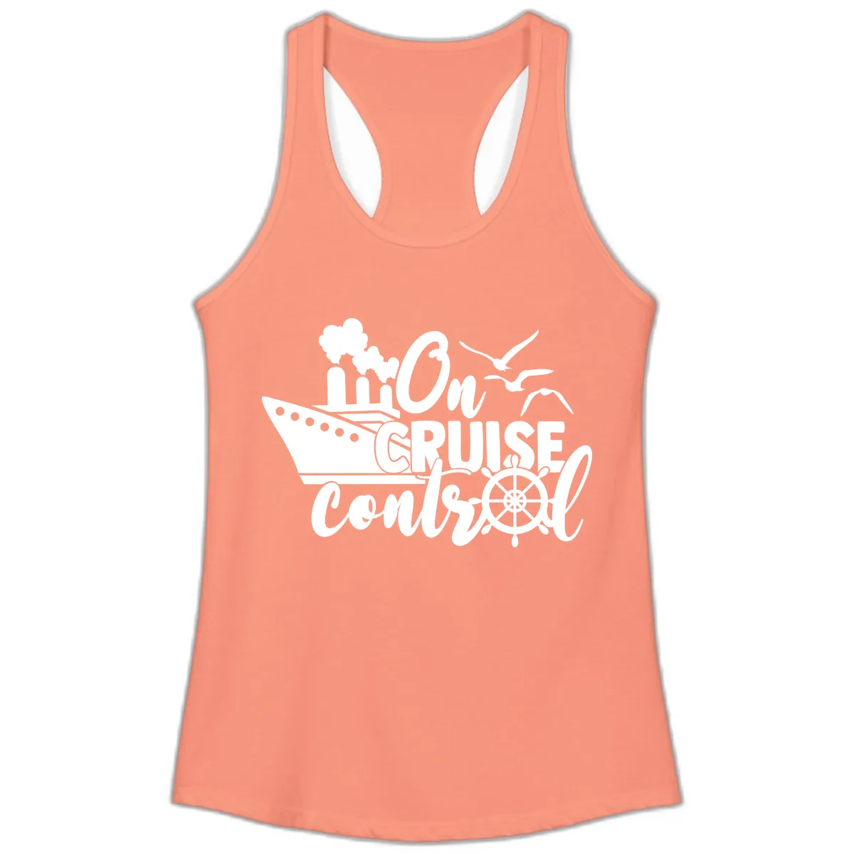 On Cruise Control Ladies Tank in Solid Light Orange