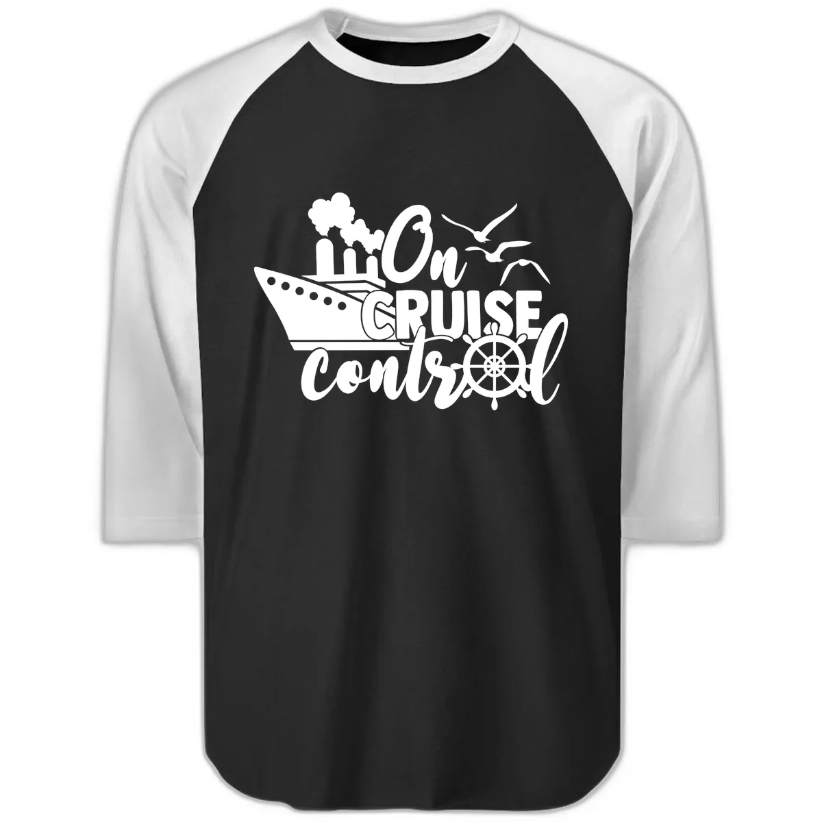 On Cruise Control Raglan 3/4 in Black White