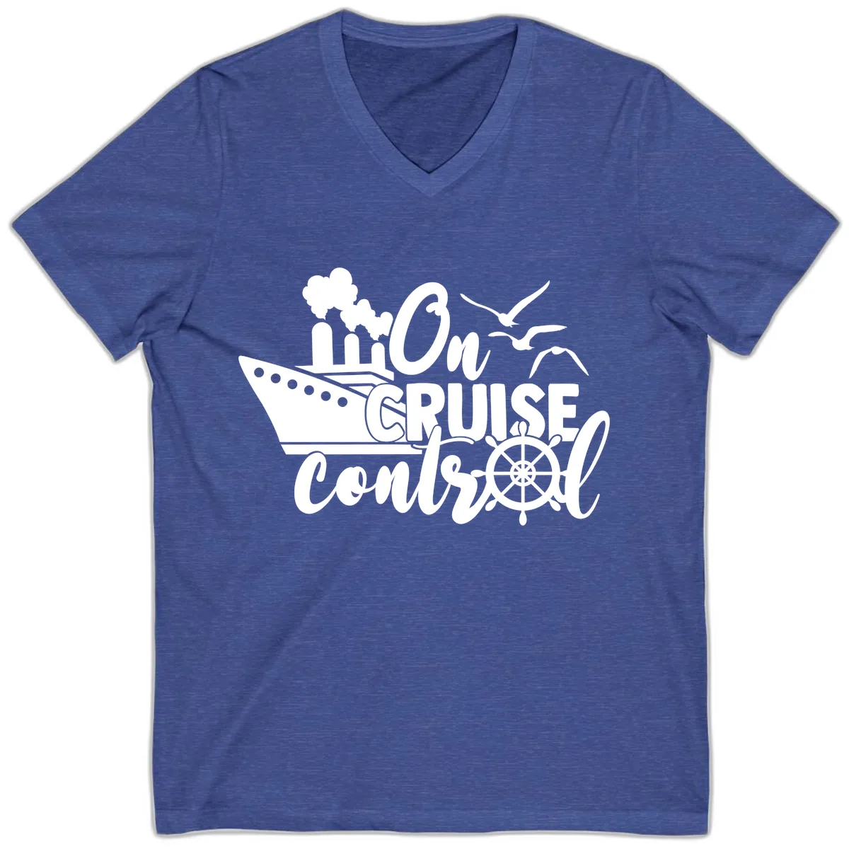On Cruise Control V-Neck in Heather True Royal