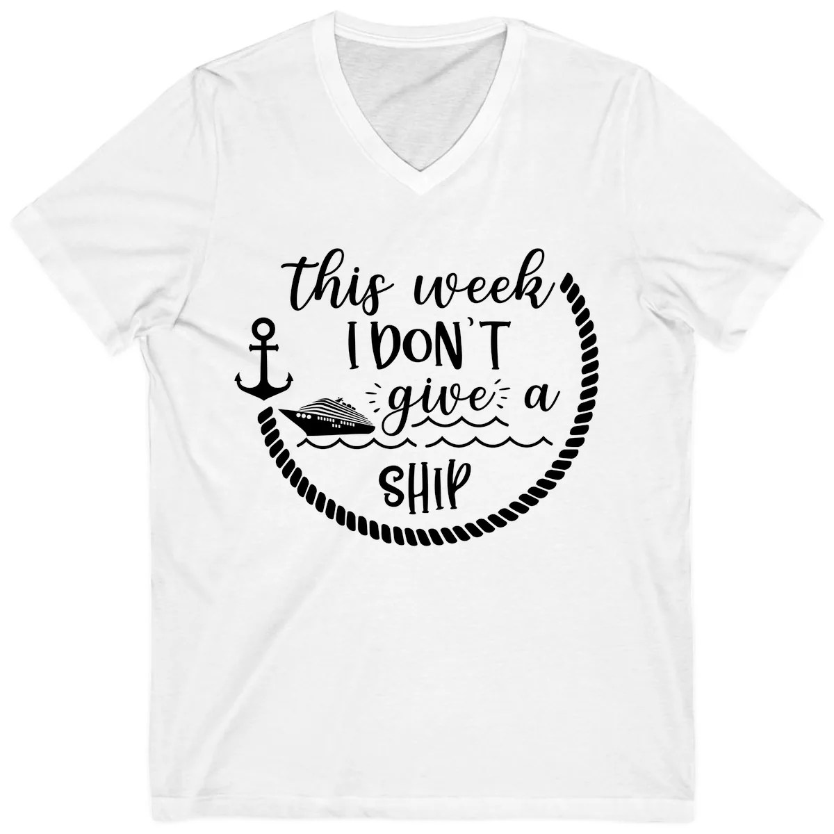 This Week I Don't Give A Ship V-Neck in White