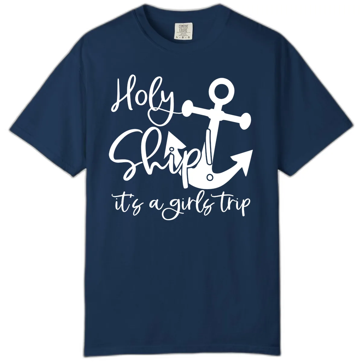 Holy Ship Girls Trip Anchor Comfort Color in Navy