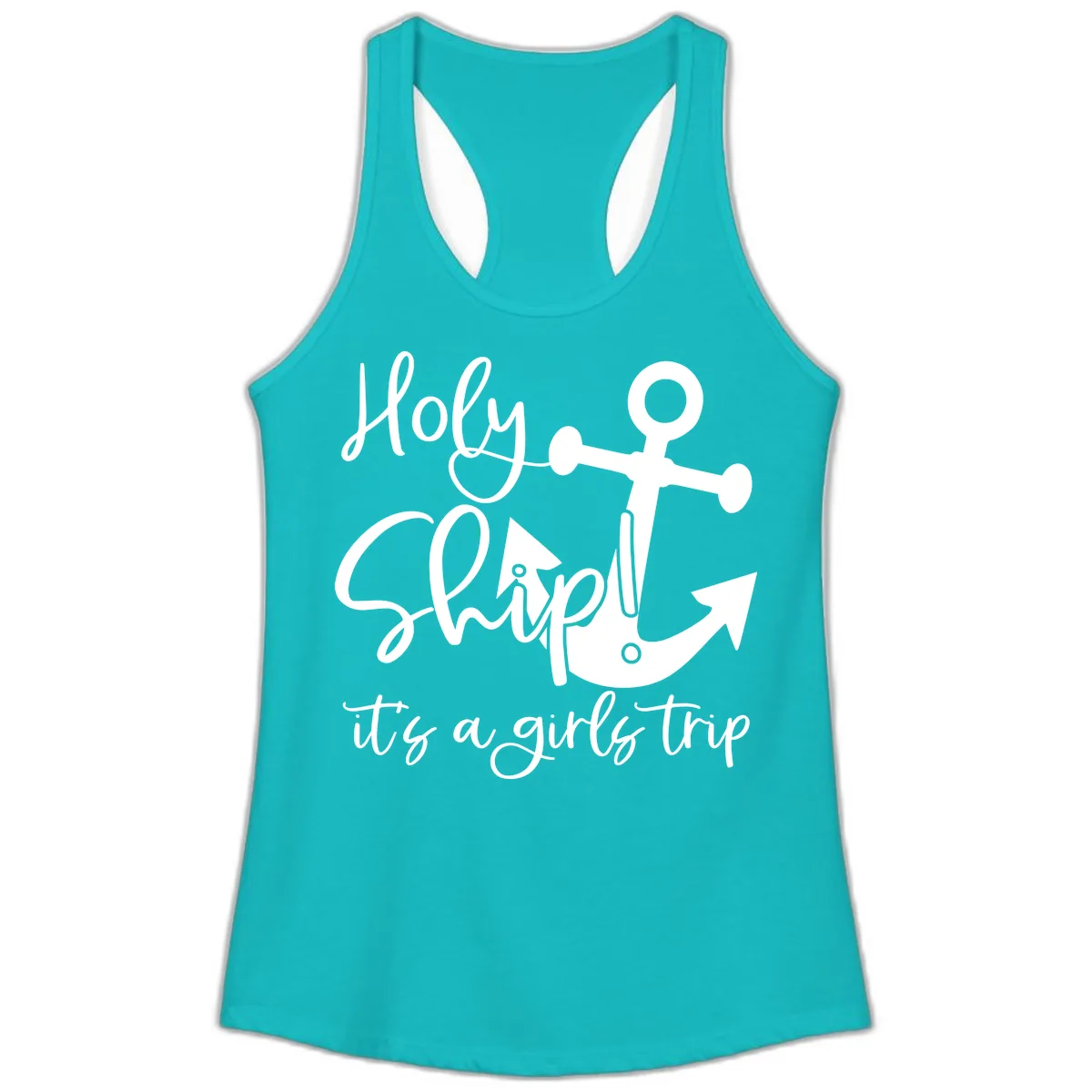 Holy Ship Girls Trip Anchor Ladies Tank in Tahiti Blue