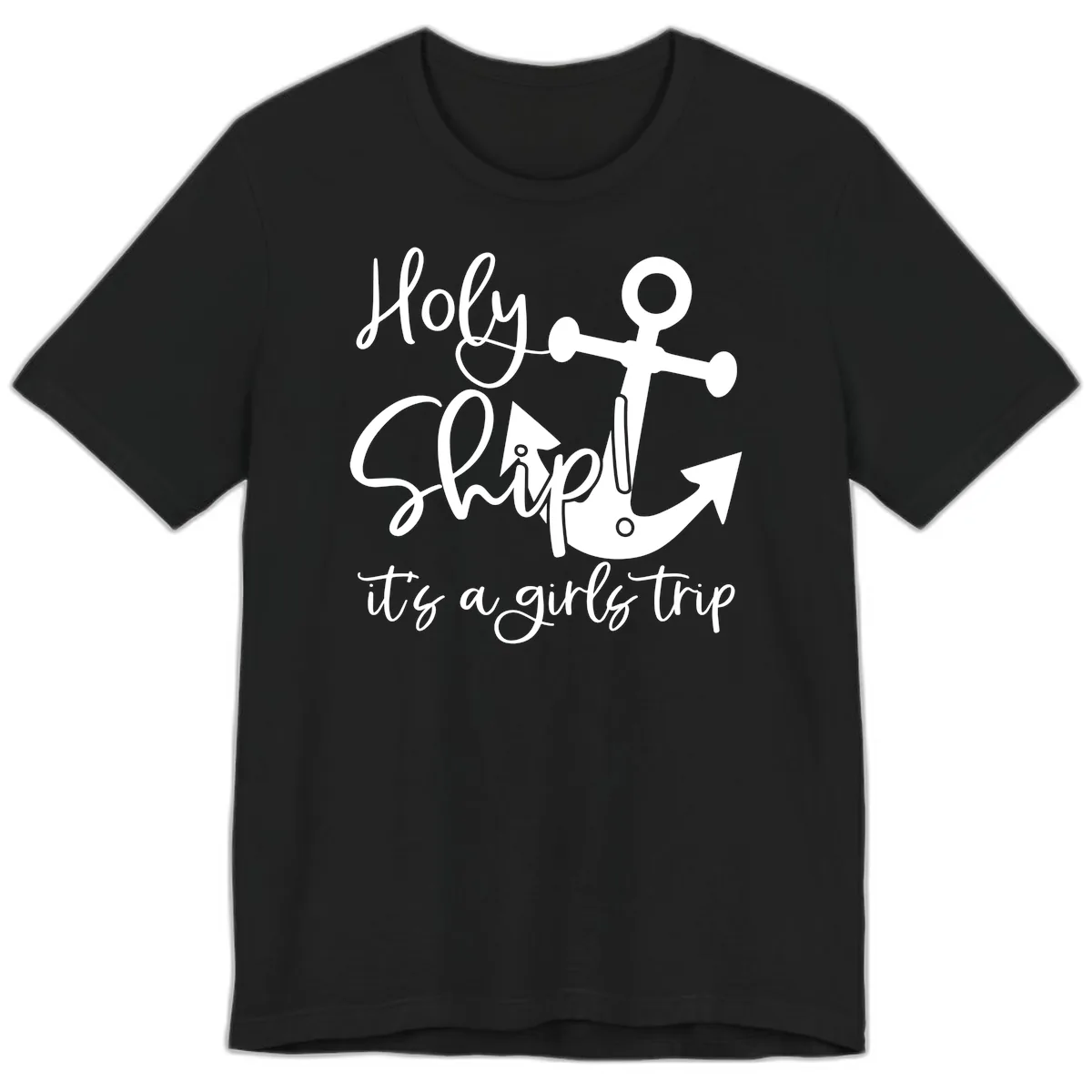 Holy Ship Girls Trip Anchor Premium T-Shirt in Black