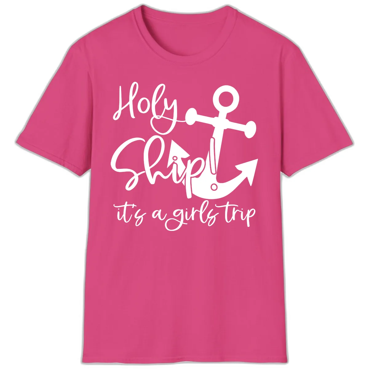Holy Ship Girls Trip Anchor T-Shirt in Heliconia
