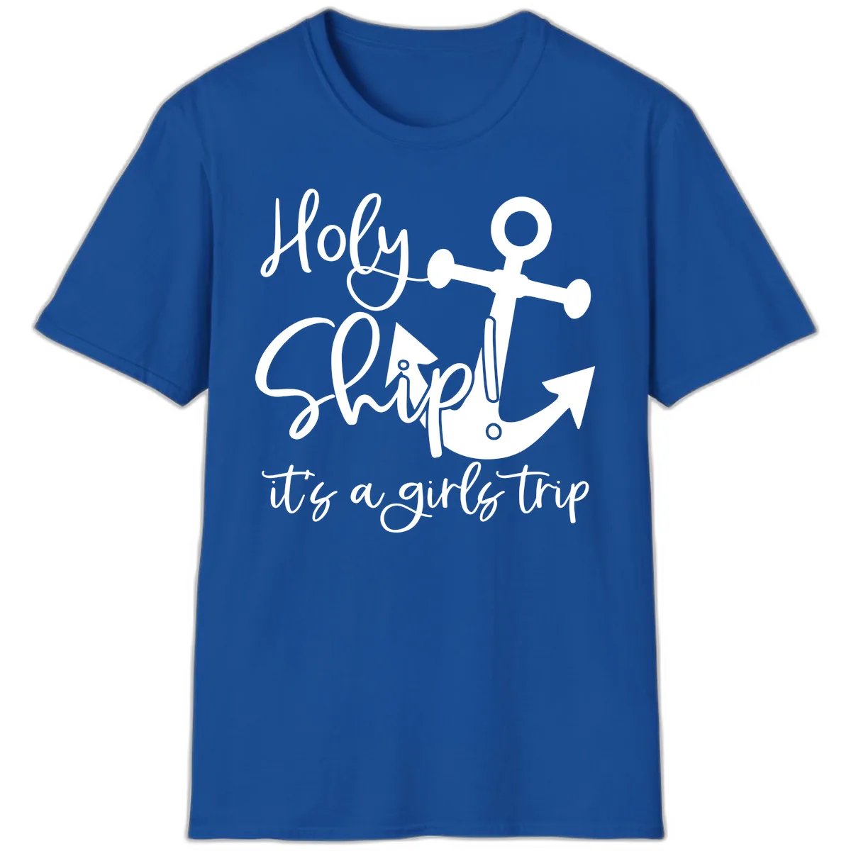 Holy Ship Girls Trip Anchor T-Shirt in Royal