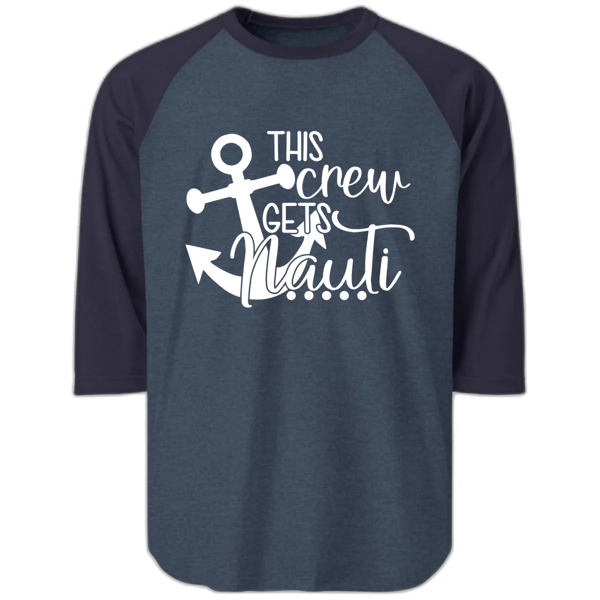 This Crew Gets Maui Raglan 3/4 in Heather Denim Navy