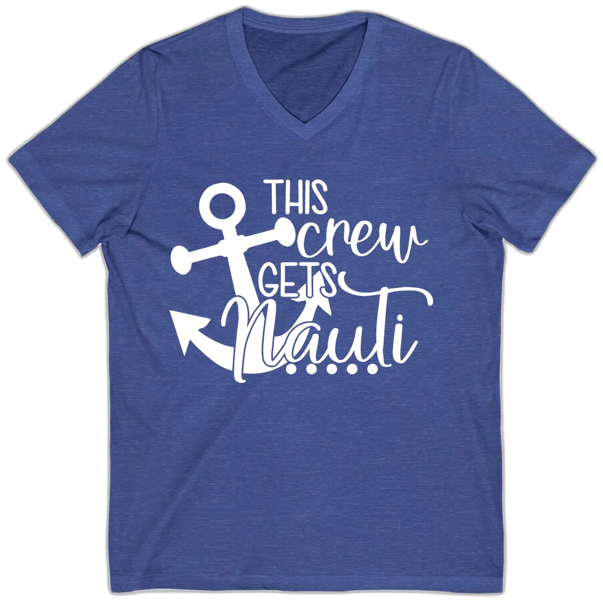 This Crew Gets Maui V-Neck in Heather True Royal