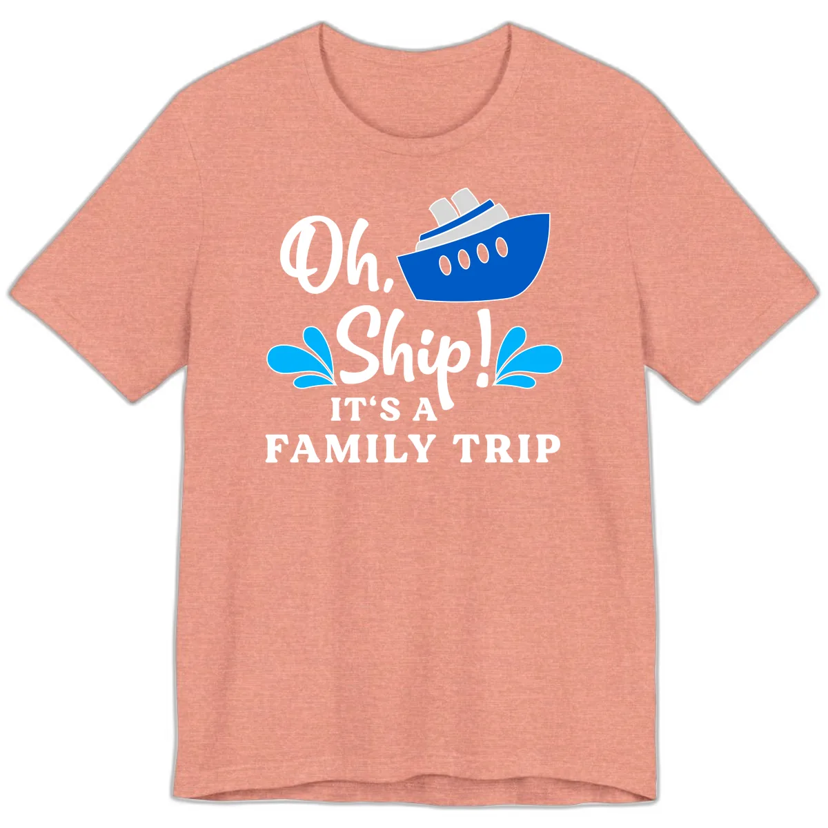 Oh Ship It's A Family Trip Premium T-Shirt in Heather Sunset