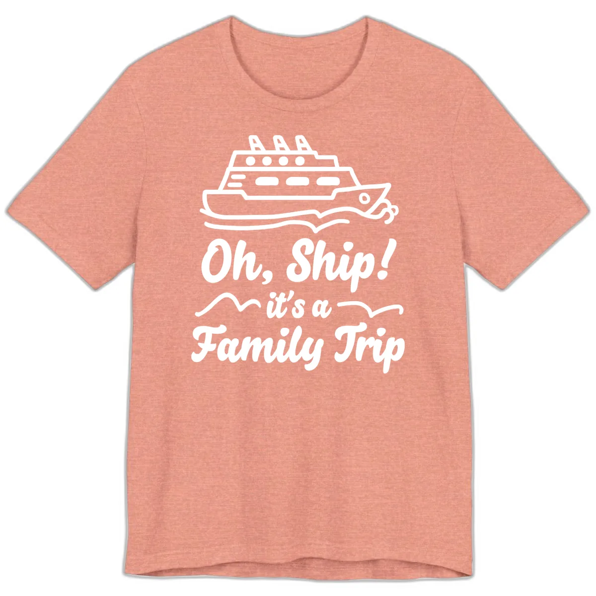 Oh Ship It's A Family Trip Premium T-Shirt in Heather Sunset