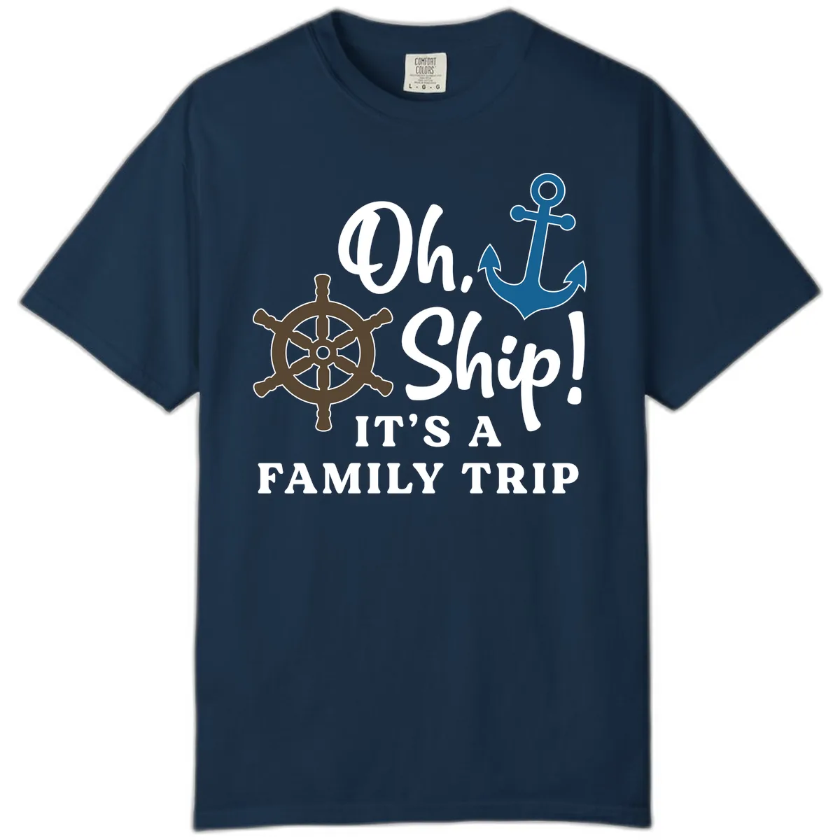 Oh Ship Family Trip Comfort Color in True Navy