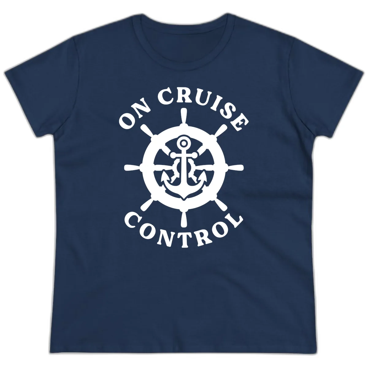 On Cruise Control Anchor Wheel Ladies Tee in Navy