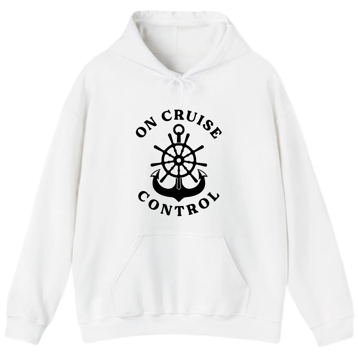 On Cruise Control Nautical Wheel Hoodie in White