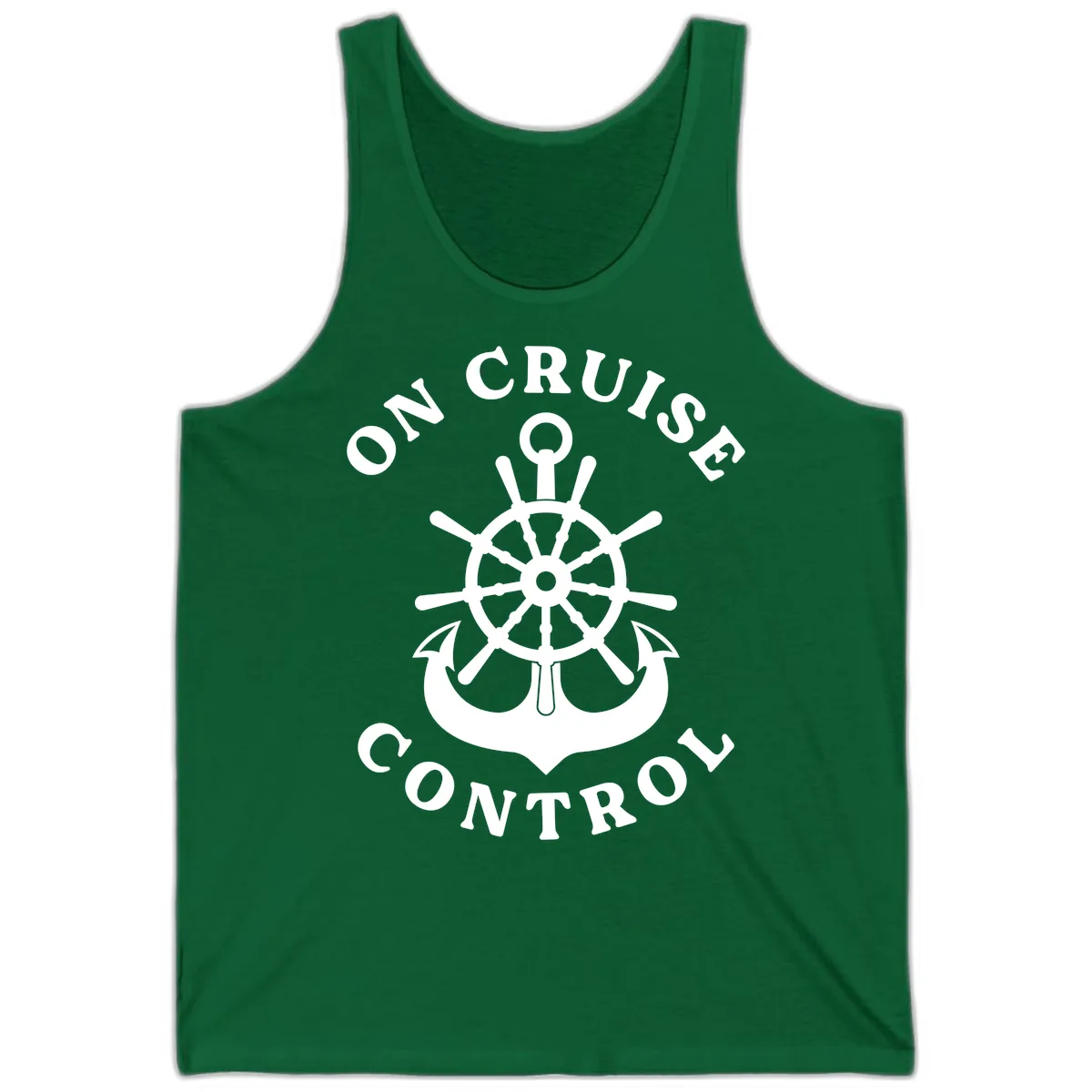 On Cruise Control Nautical Wheel Tank in Kelly