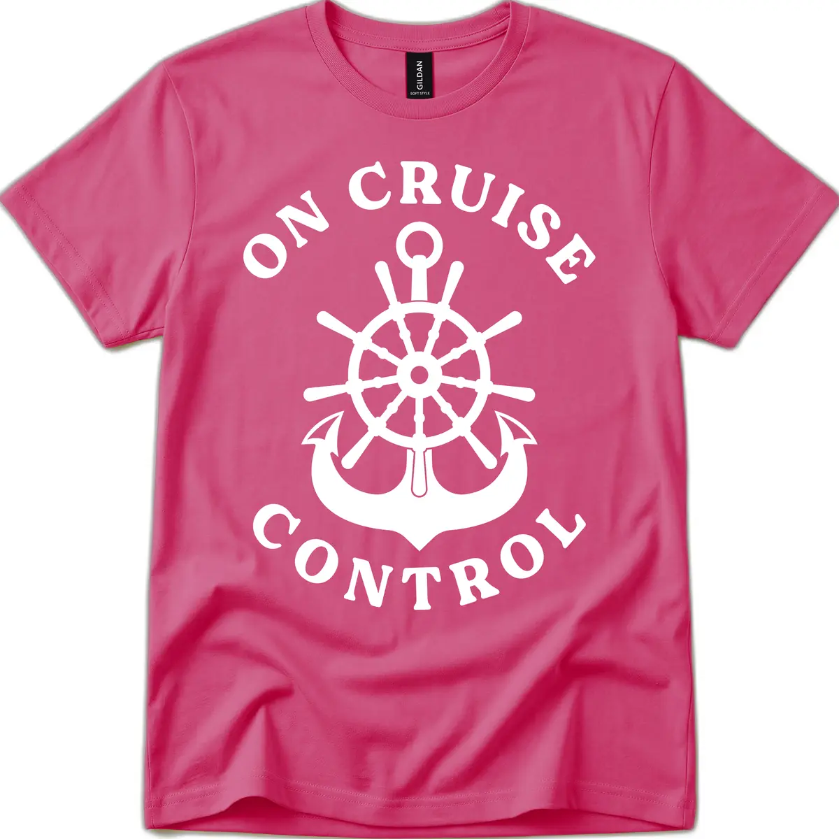 On Cruise Control Nautical Wheel T-Shirt in Heliconia