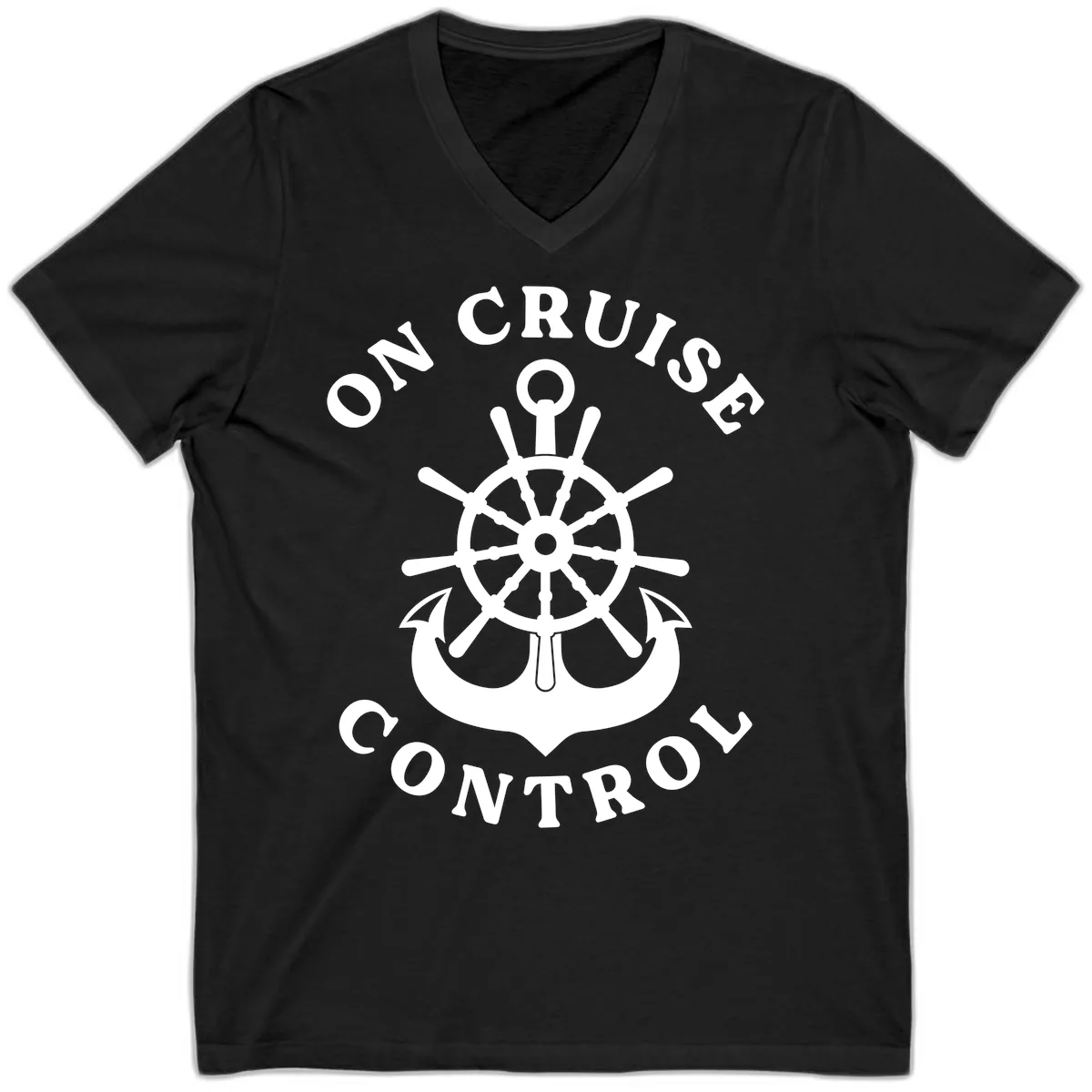 On Cruise Control Nautical Wheel V-Neck in Black