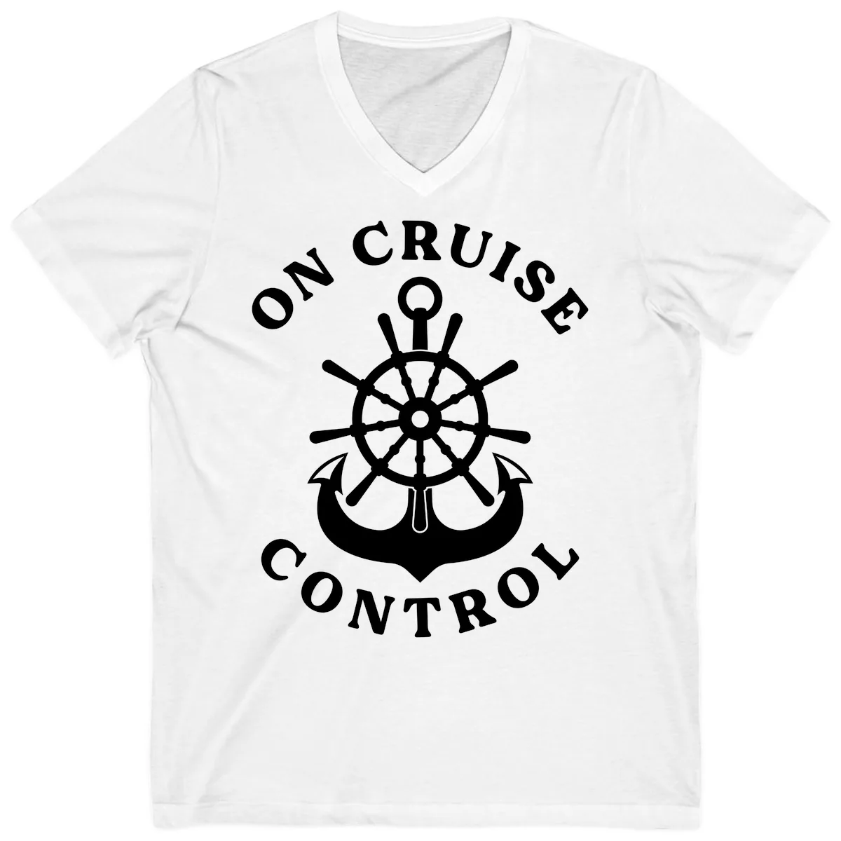 On Cruise Control Nautical Wheel V-Neck in White