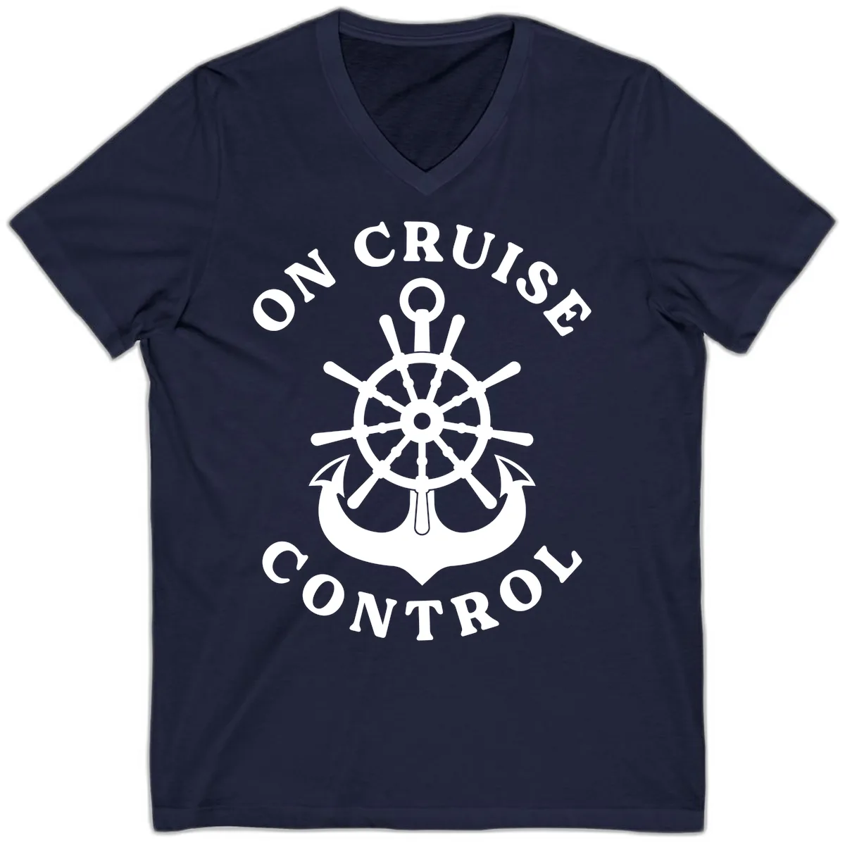 On Cruise Control Nautical Wheel V-Neck in Navy
