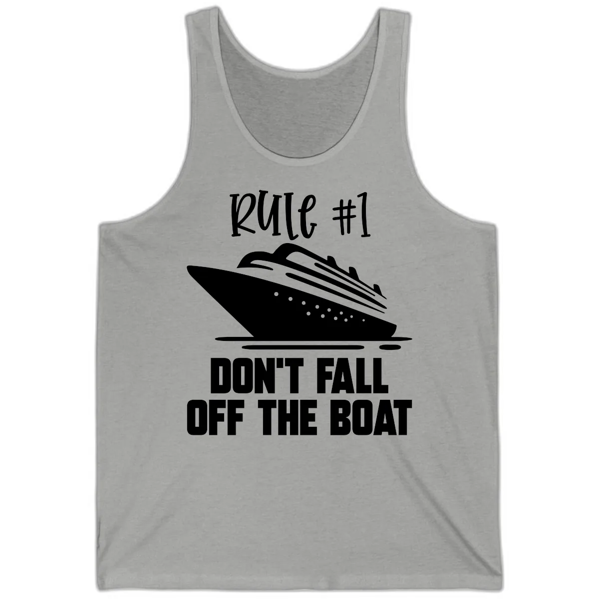 Rule #1 Don't Fall Off The Boat Tank in Athletic Heather
