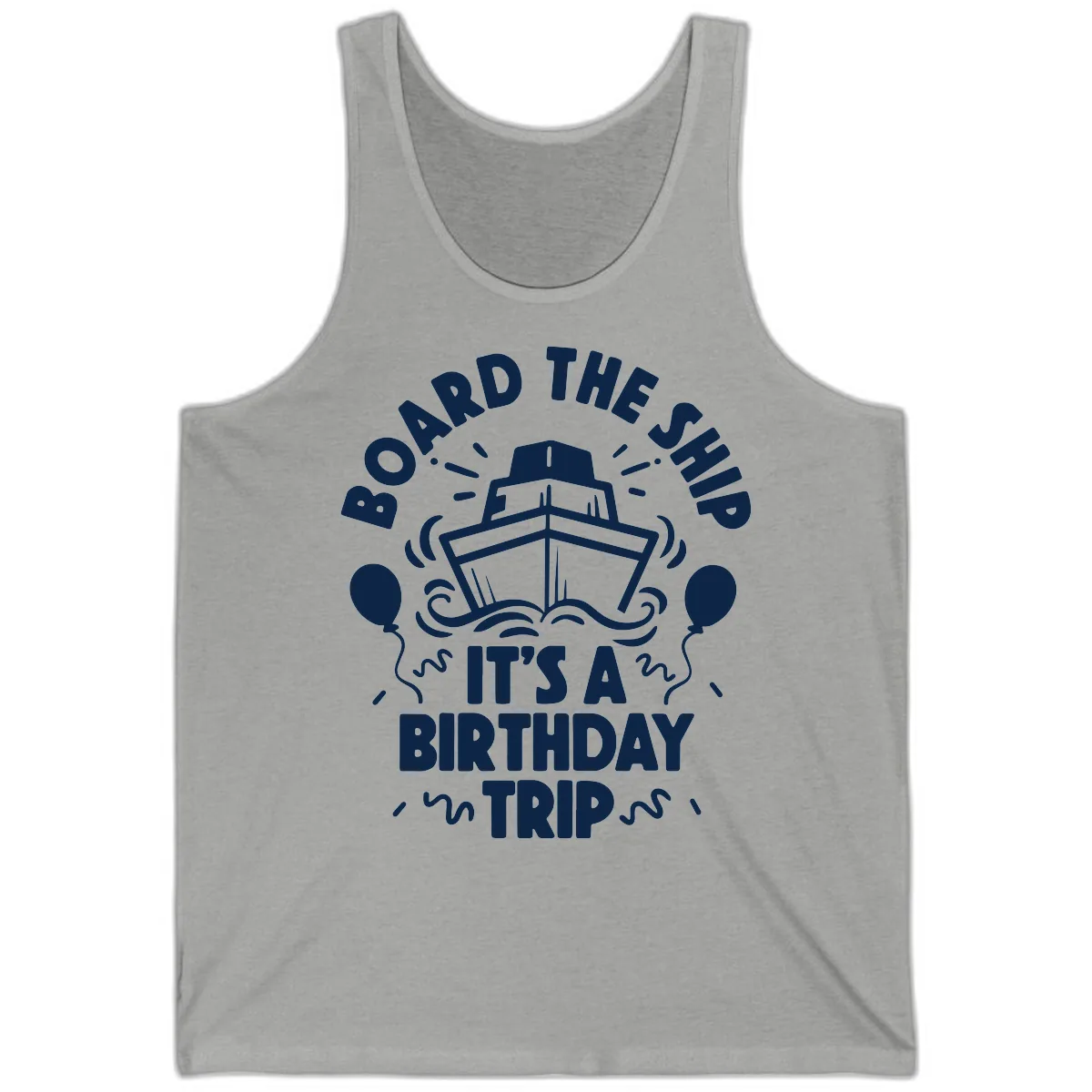 Aboard The Ship Birthday Trip Tank in Athletic Heather