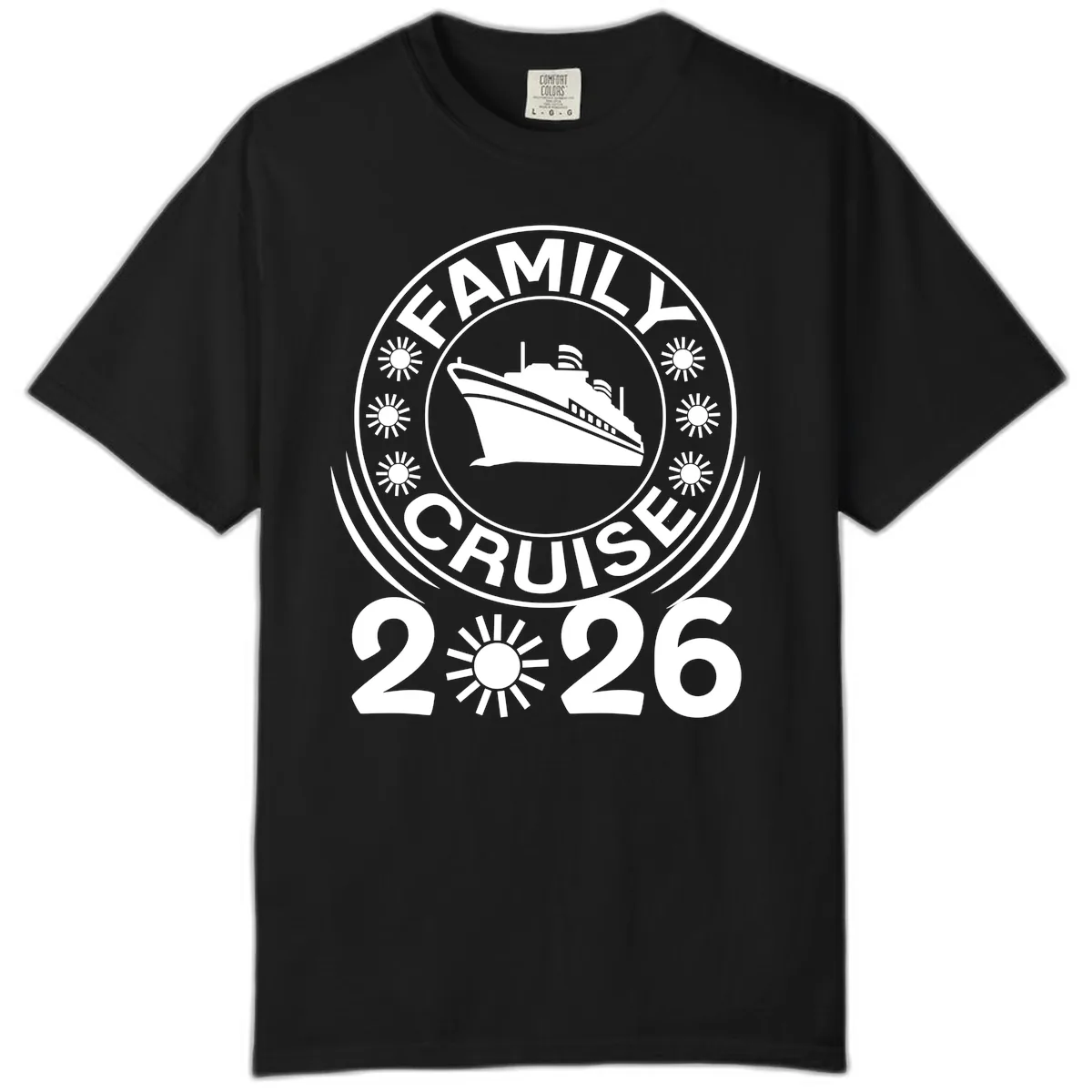 Family Cruise 2026 Badge Comfort Color in Black